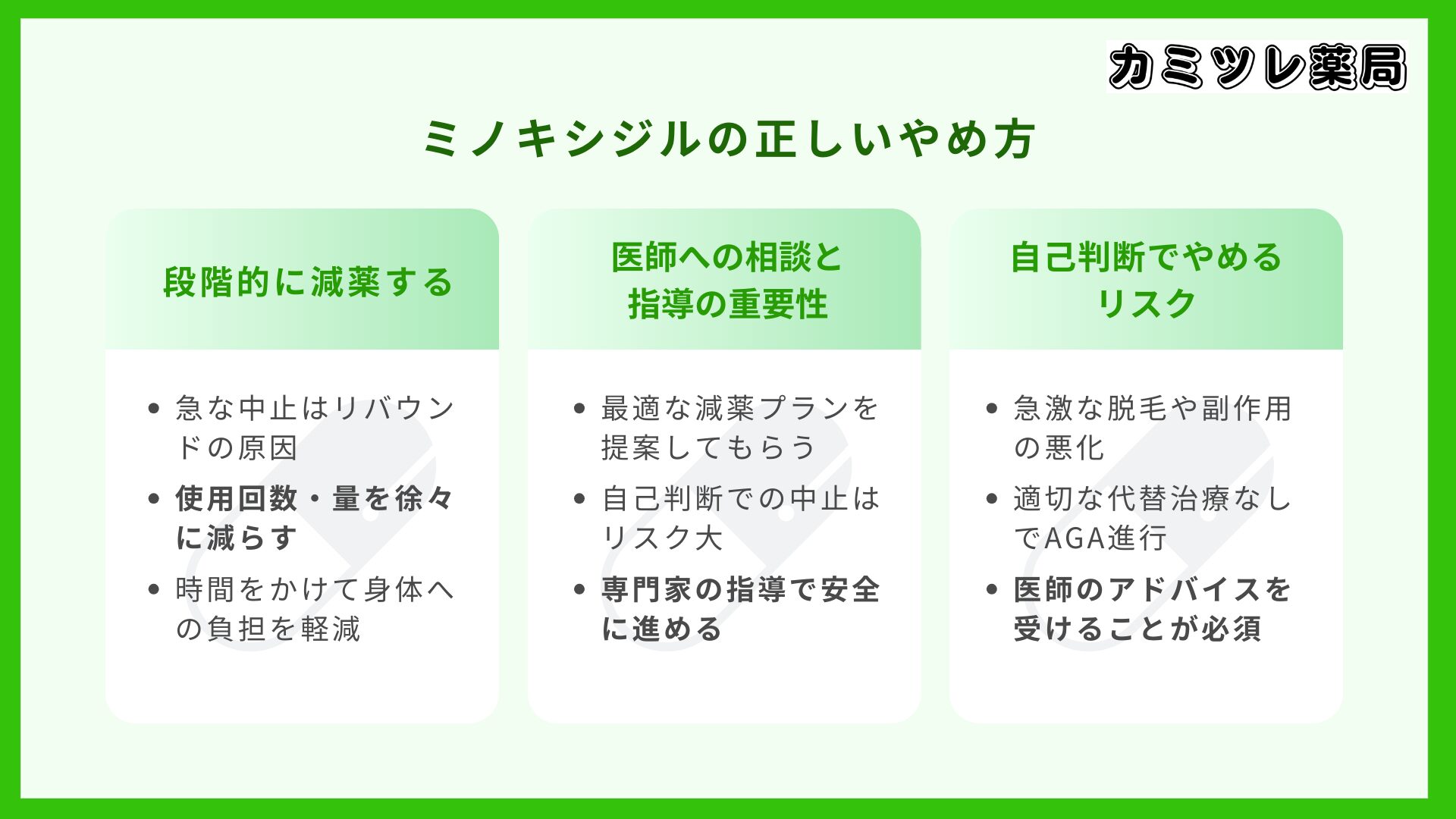 ミノキシジルの正しいやめ方の画像